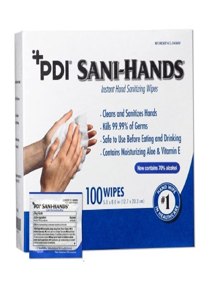 PDI D43600 Sani-Hands Instant Hand Sanitizing Wipes (Box of 100)